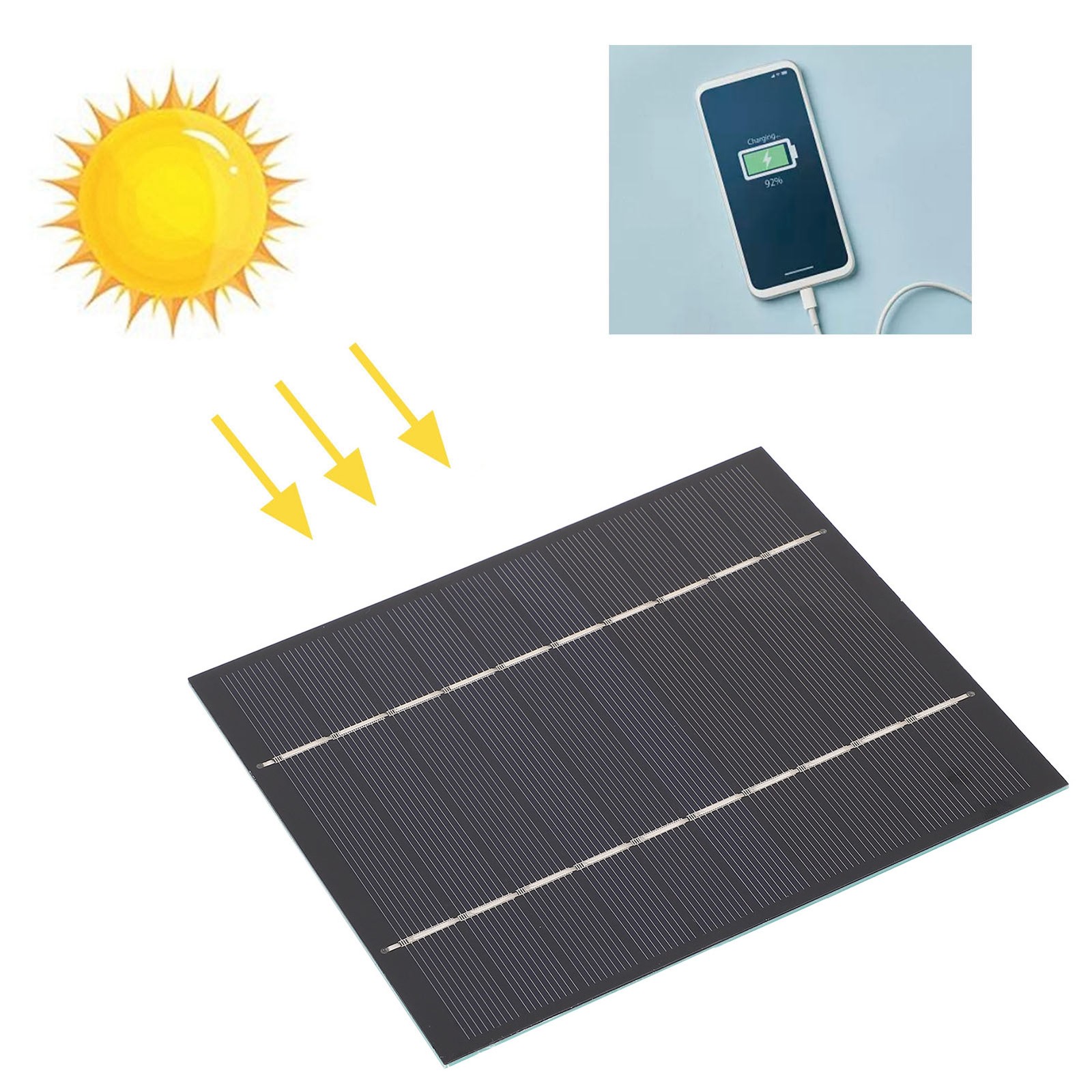 Solar Panel Charger Mobile Phone Outdoor Power Bank USB Charging 3.5W 3.7V‑ MJAQ