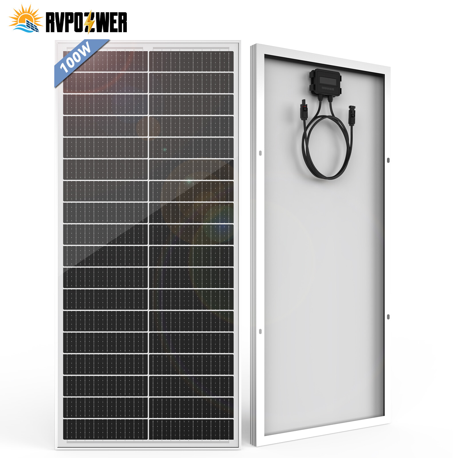 Rvpozwer 100W 200W 300W 400W 12V Mono Solar Panel 18BB Cell RV Home Off Grid RV