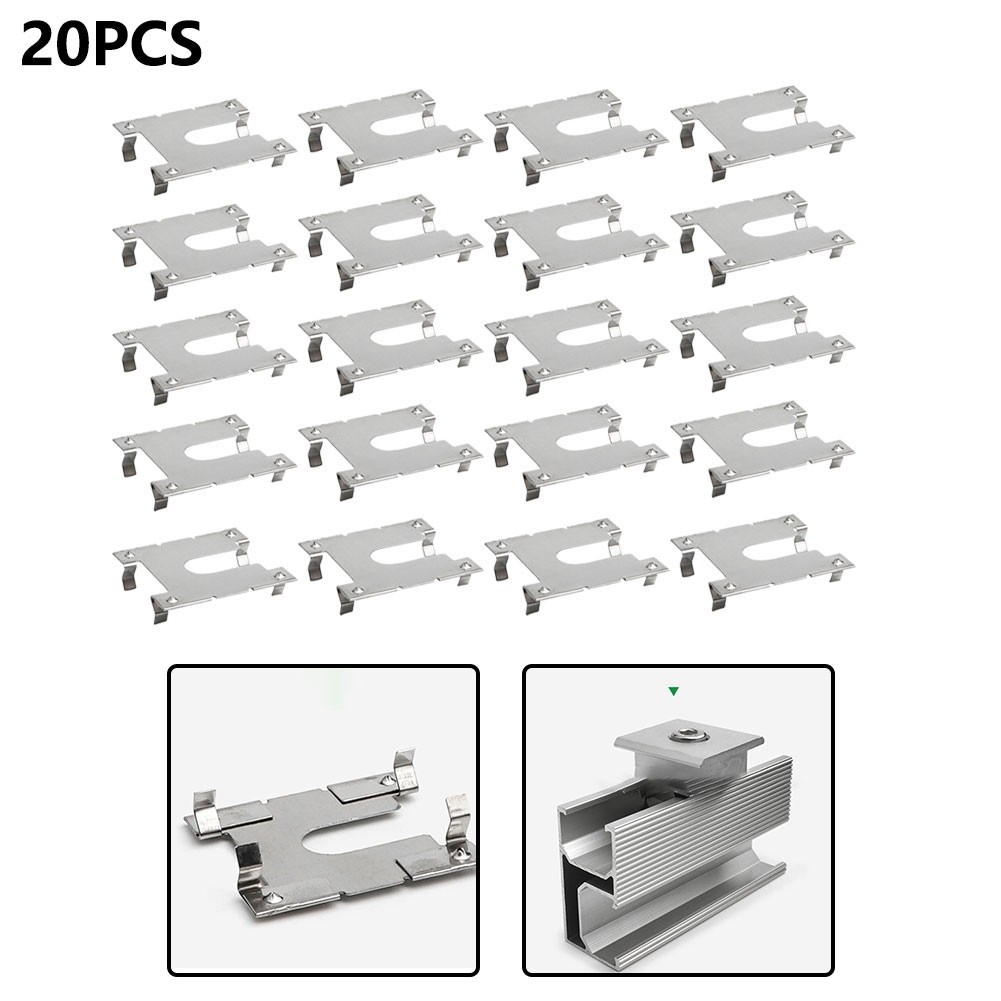 20X Stainless Steel Earth Plate Grounding Clip for Solar PV Roof Mounting