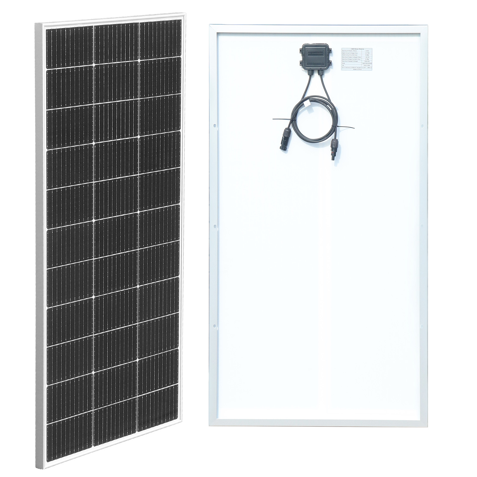 120W Watt Glass Solar Panel Monocrystalline PV Modul for RVs Camping Boat IP68