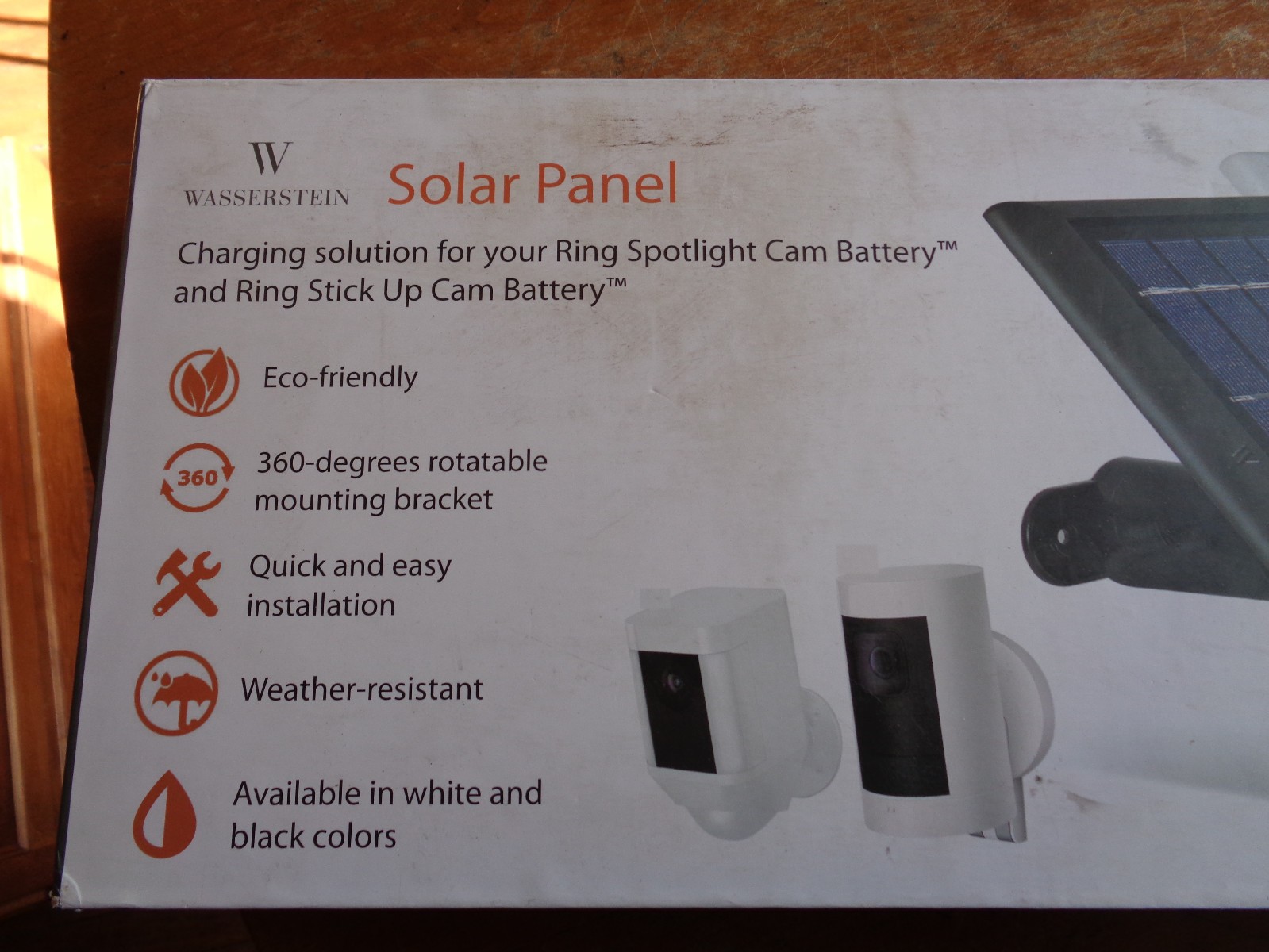Wasserstein Ring Spotlight Cam/Ring Stick Up Cam Battery White Solar Panel 2-Pk
