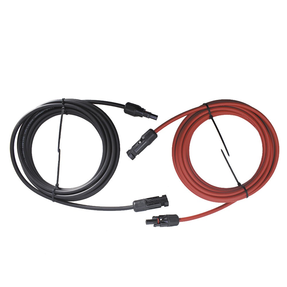 High Quality 10 AWG 15 FT Solar Panel Extension Cable Wire Connector Black + Red
