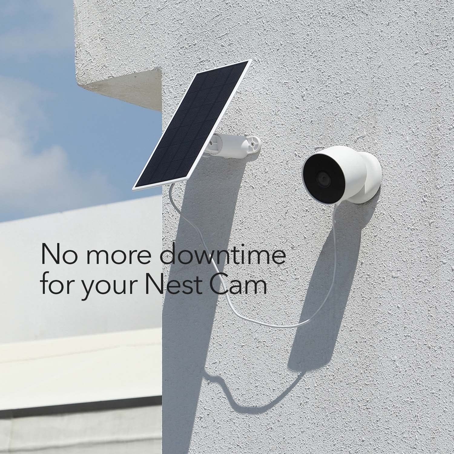 Solar Panel Charger for Google Nest Cam – 2.5W Outdoor/Indoor Power Supply – 1 P