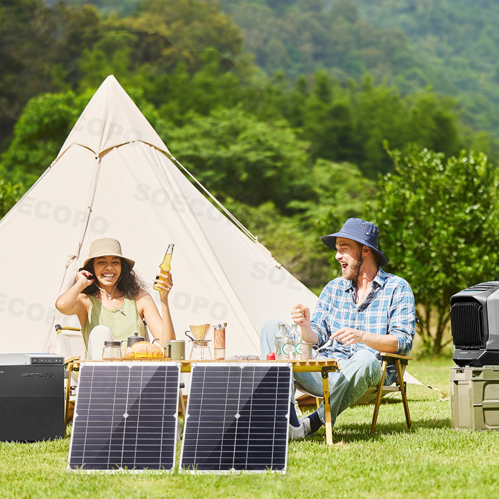 600W Dual Solar Panel Kit – 2 x 300W Portable PV Panels for RV Camping sI