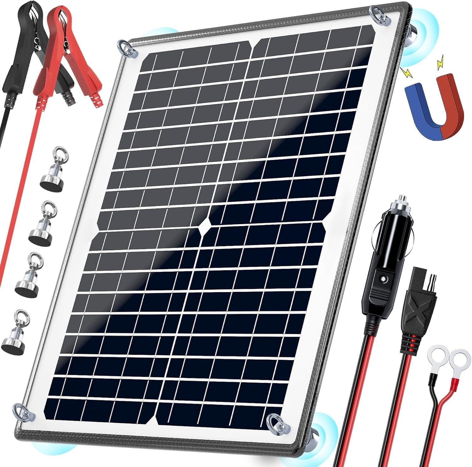 20W Solar Panel Kit with MPPT Controller for Car, Boat, RV & Motorcycle