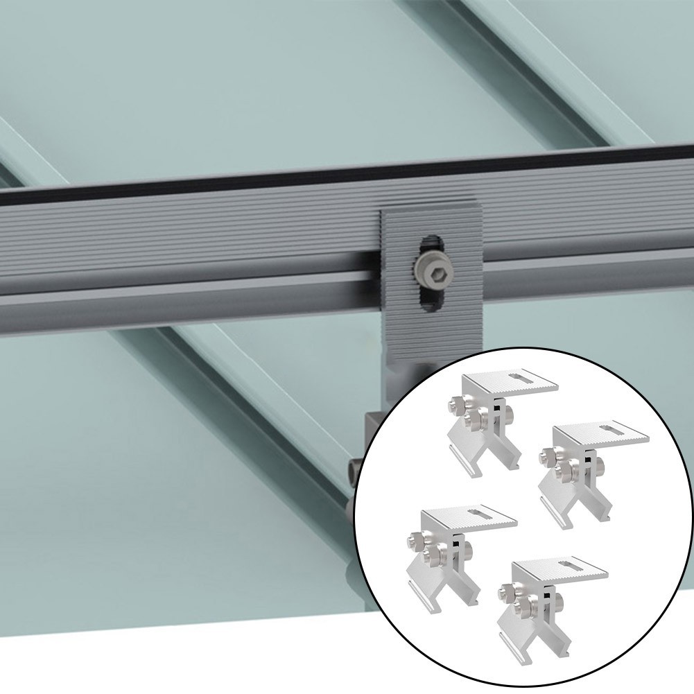 4Set Roof Mounting Clamp Kit for Solar Panels with Aluminum Construction