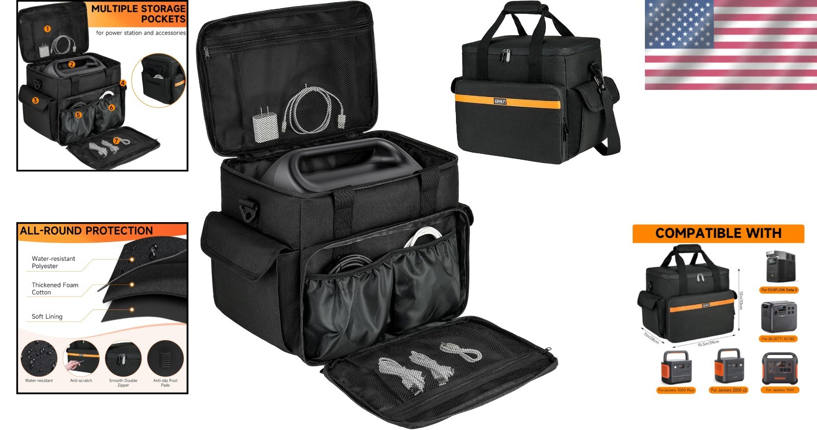 Durable Travel Bag for Jackery Explorer 2000/1500/1000 – Waterproof & Protective