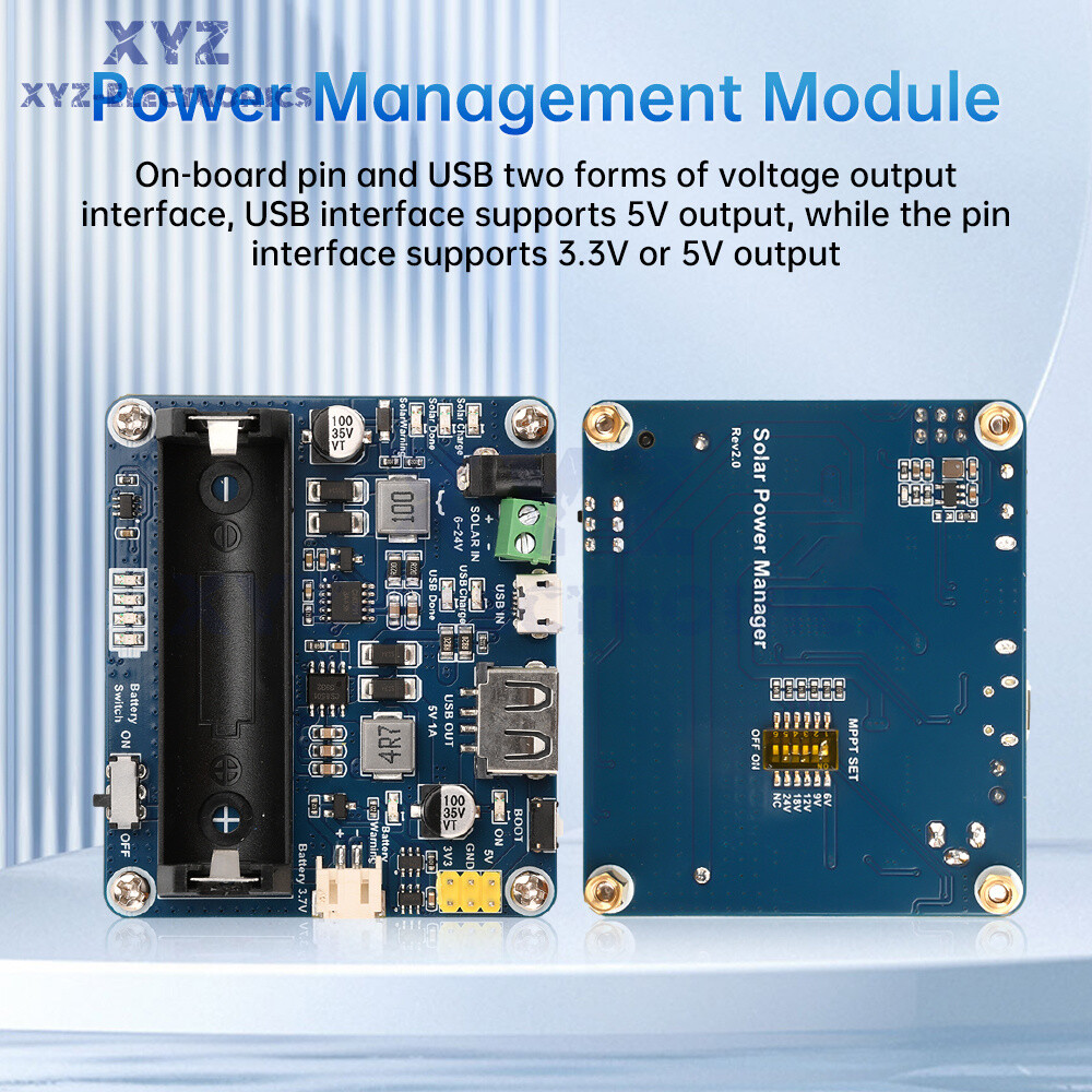Power Manager Module for 6V~24V Solar Panel Support MPPT USB Battery Charging