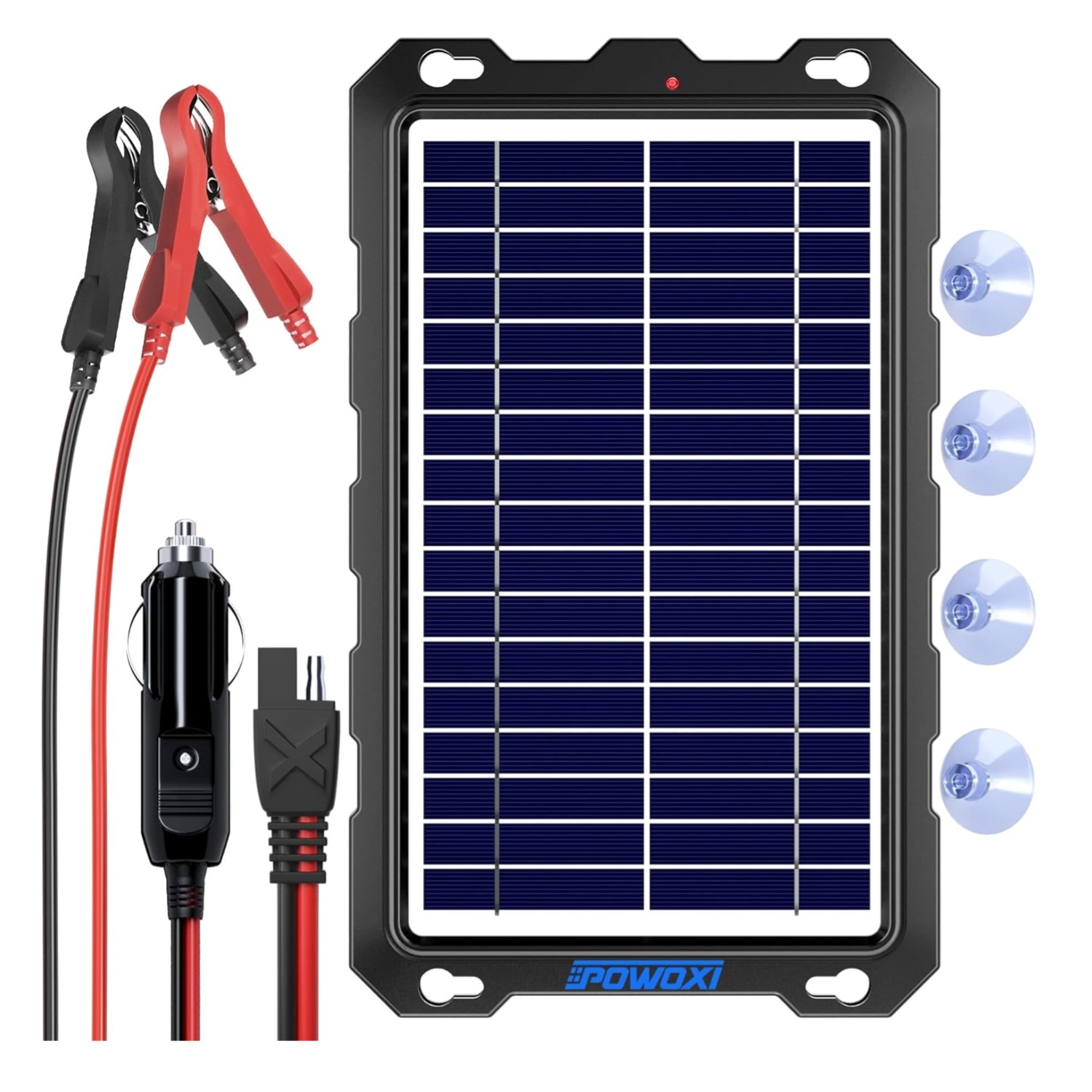 7.5W Portable Solar Battery Trickle Charger – Waterproof 12V Kit for Vehicles