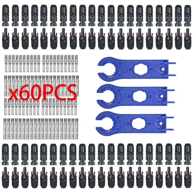 10/20/60/100PCS Photovoltaic ConnectorsSolar Cable Connectors, IP67 Waterproof A