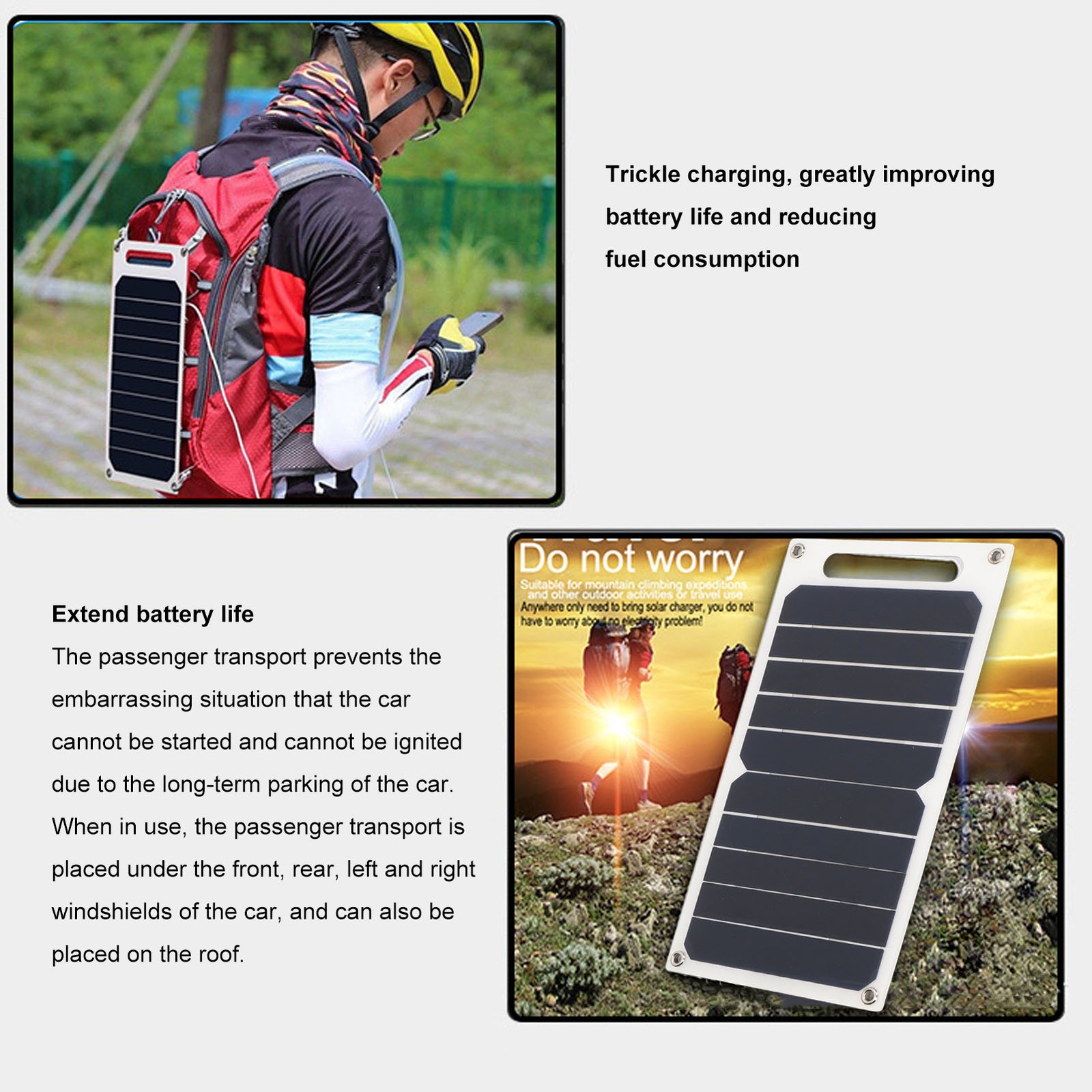 Solar Panel 6W 5V Portable Multifunctional Cell Phone Solar Panel Charger For
