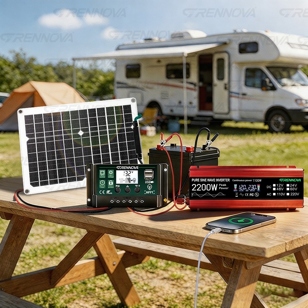 Grennova 2200W Pure Sine Full Off-Grid Solar System Outdoor Solar Power Station