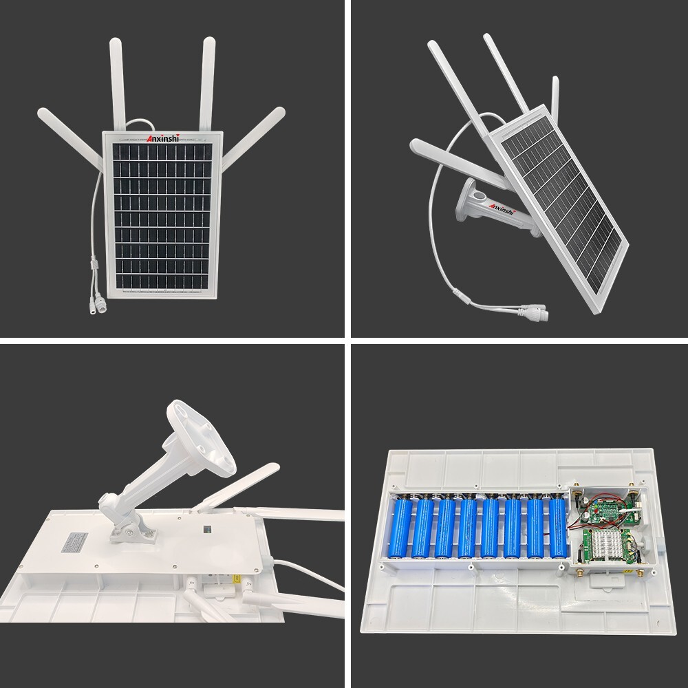 Multi-band 4G SIM solar panel router 10*18650 battery support 4G/ network port