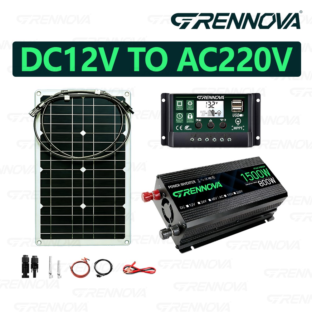 Grennova 1500W Complete Off-Grid Solar System Outdoor Solar Power Station Kit Pr