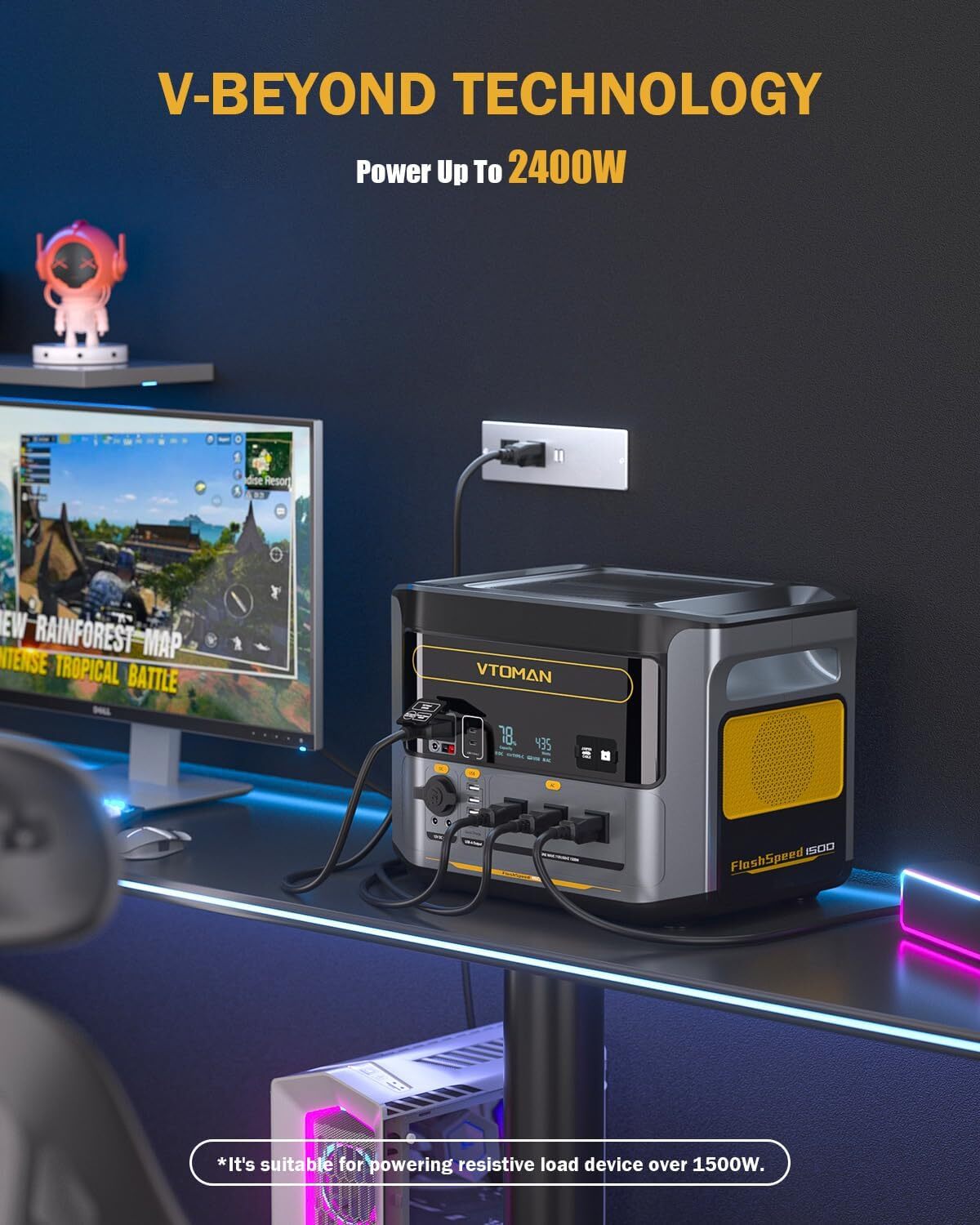 VTOMAN FlashSpeed 1500 Portable Power Station 1548Wh, LiFePO4 Solar Generator