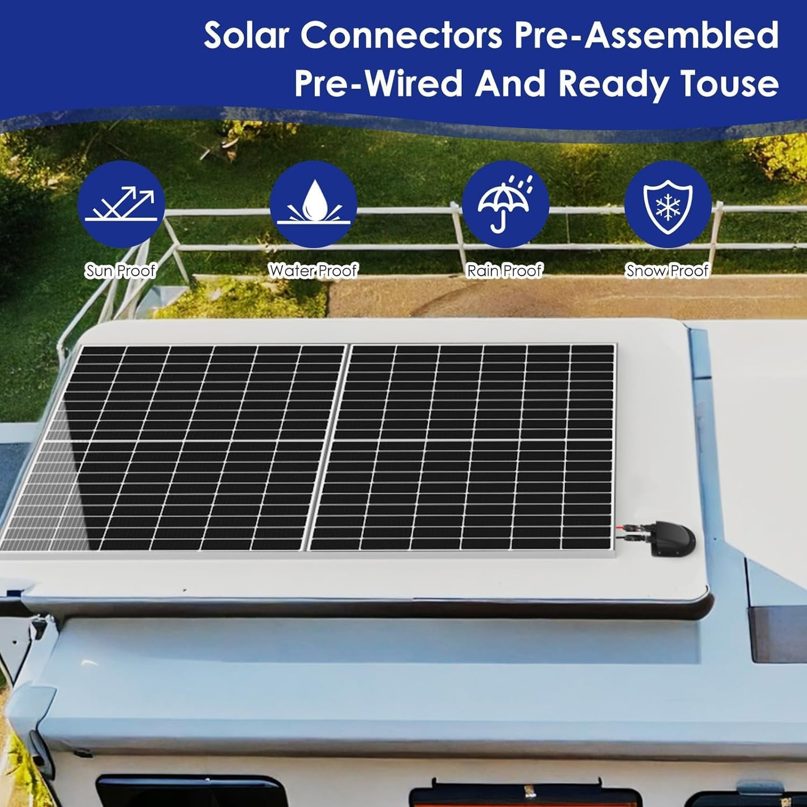 Waterproof Solar Cable Gland Entry Housing for Roof Panels RV Boat Camper Van