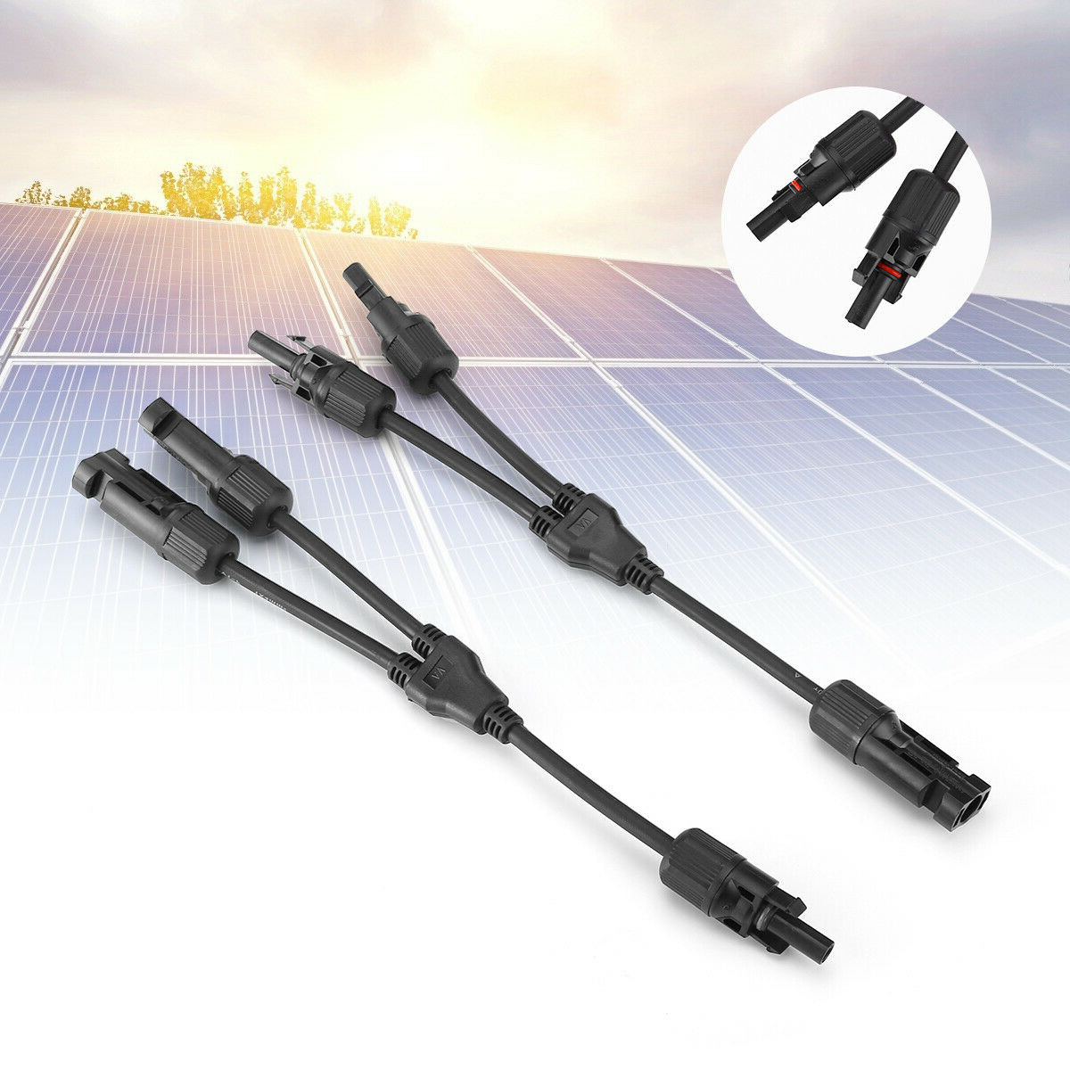 5Pairs Solar Panel 2Y Branch Cable Connectors Adapter Extension Connector