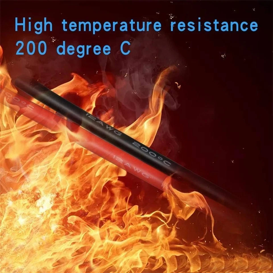 12AWG Silicone Wire 20FT Red Black Ultra Flexible 680 Strand 600V Cable