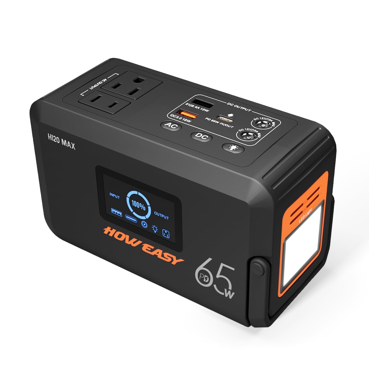 HOWEASY Portable Power Station 135W 270W Peak Solar Generator