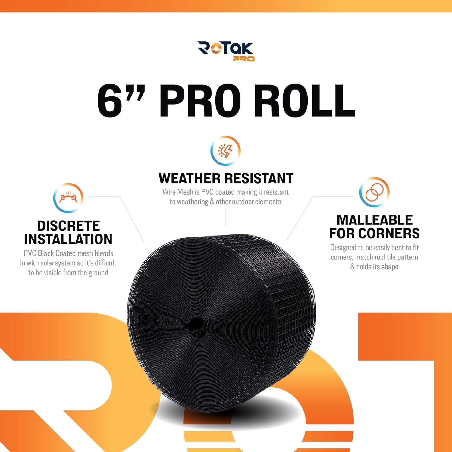Critter Guard PRO – 6in x 100ft Solar Panel Bird Prevention Roll Kit with 100…