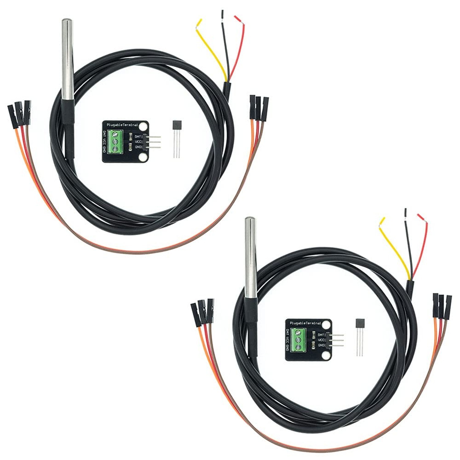 2 Pack Temperature Sensor Module Kit with Waterproof Stainless Steel Probe, T…