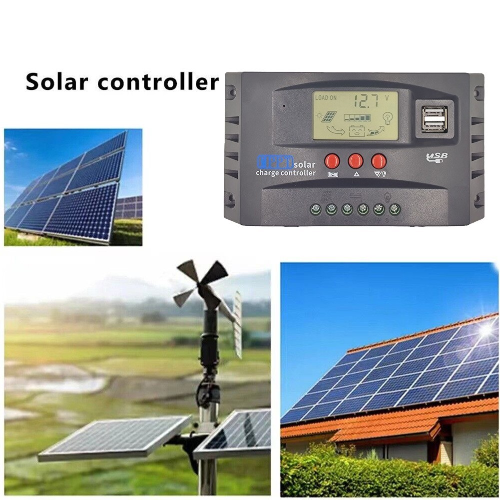 Smart For MPPT 30100A Solar Controller for 12V 24V LCD Display Charging