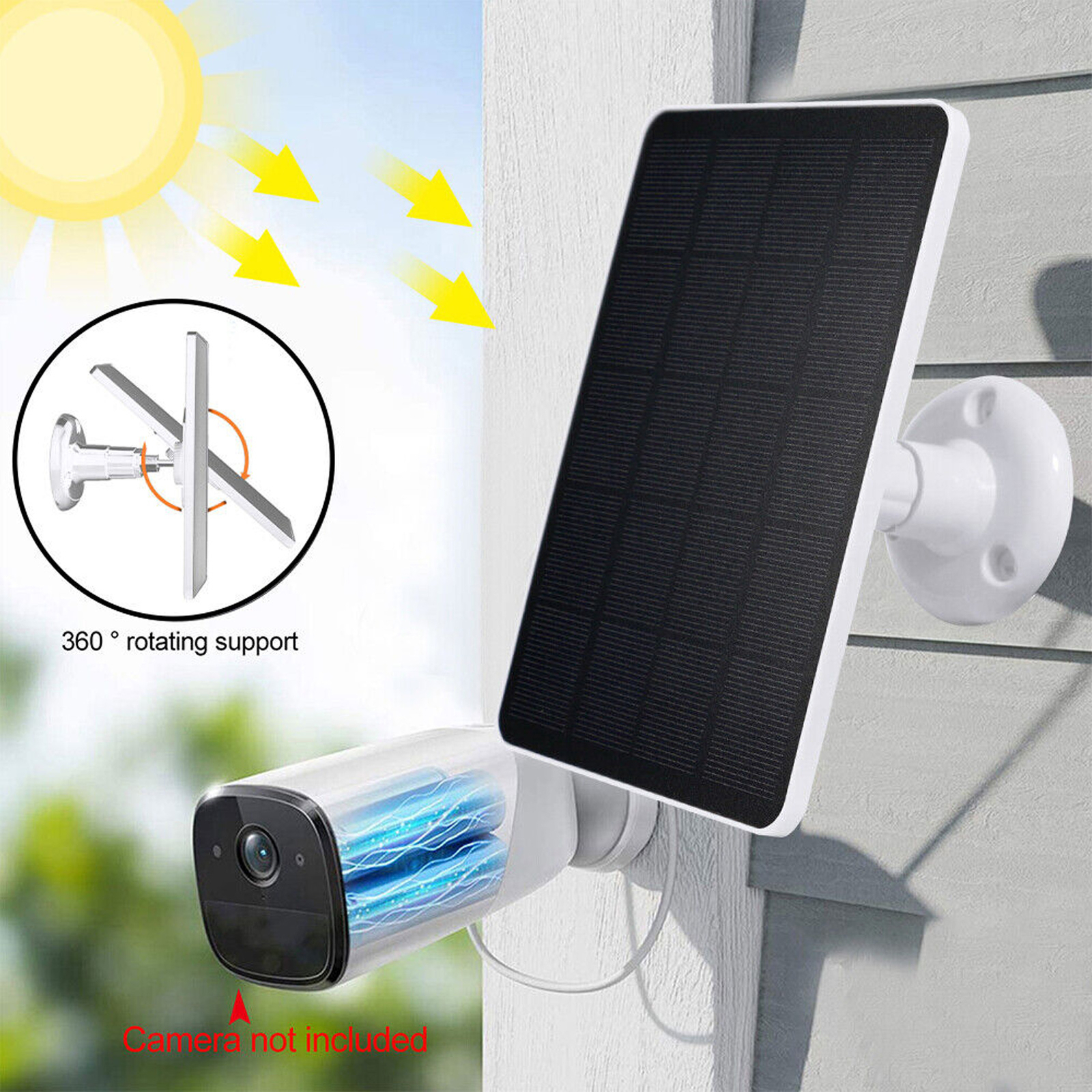 Solar Panel 4W Battery Charger Micro USB Camera Charging Solar Panel White