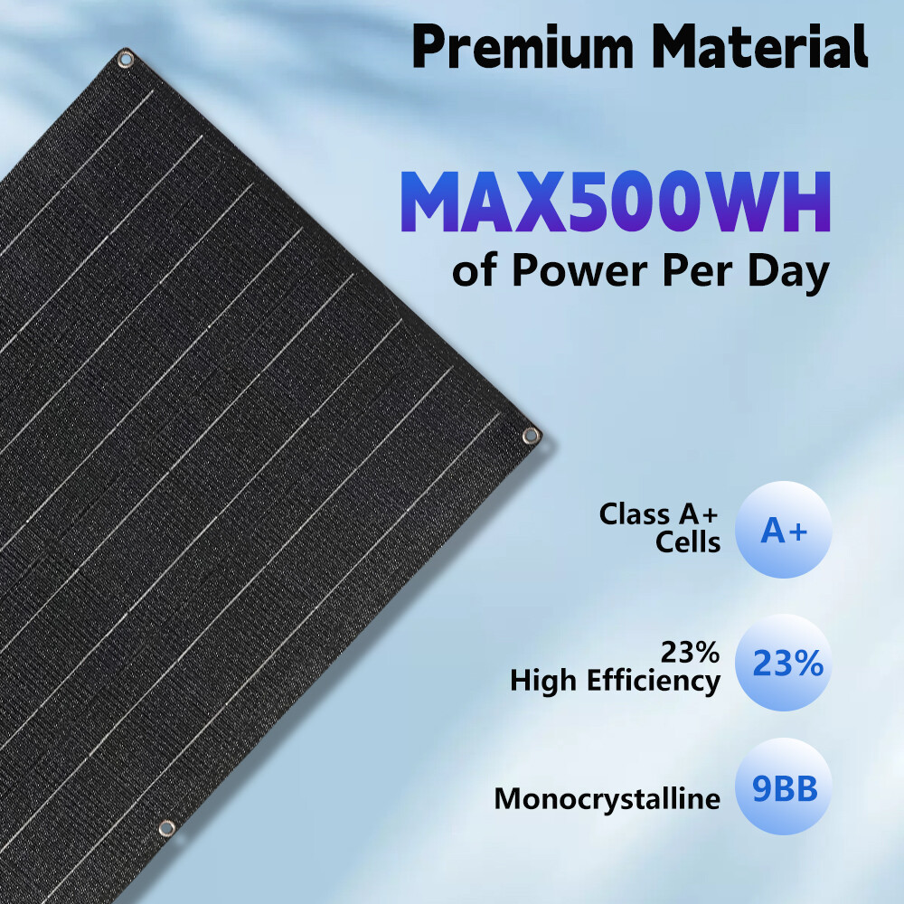 200 Watt Flexible ETFE Mono Solar Panel 18V 12V Car Boat RV Home Rooftop Camping