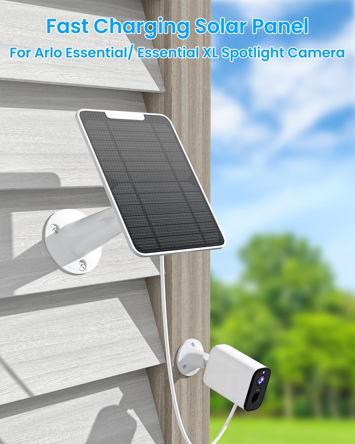 Solar Panel Charger with Micro USB Connection Compatible with Arlo Essential …
