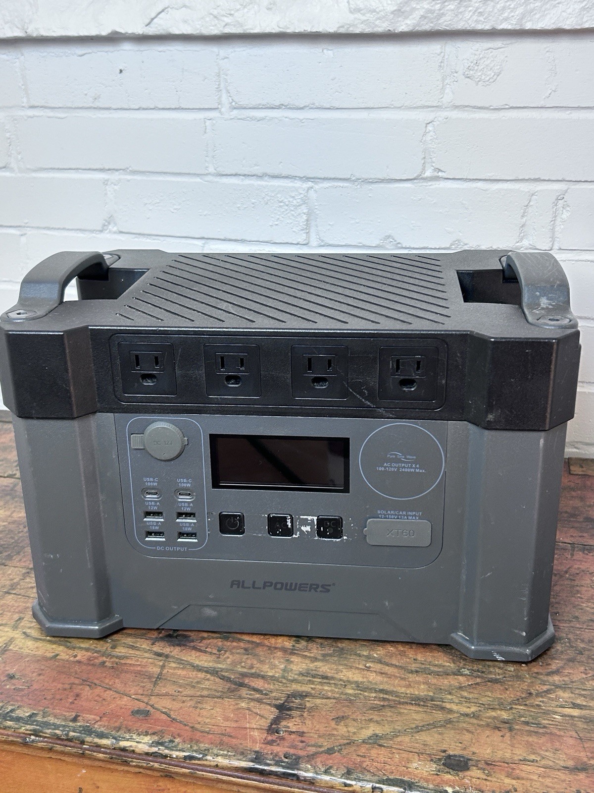 ALLPOWERS 2400W Portable Power Station Solar Generator AC DC For Parts Or Repair