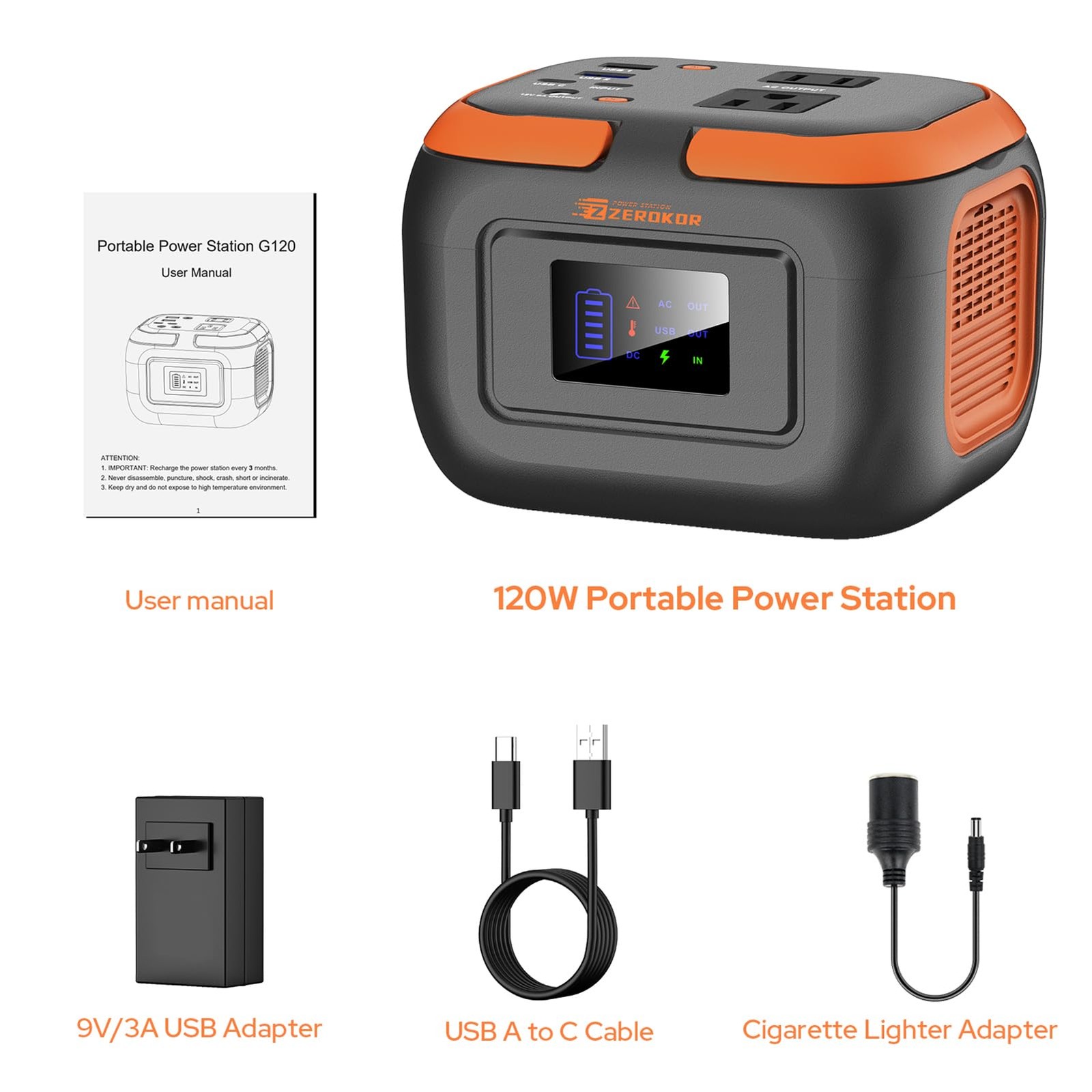 Portable Power Station 120W, Power Bank with AC Outlet,Portable Generator 97.6Wh
