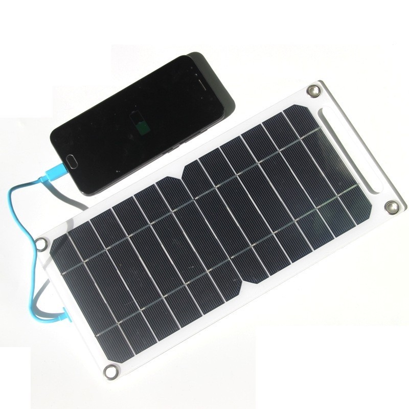 10W 5V Monocrystalline Silicon Solar Panel Charger USB Port Cell Phone Camping