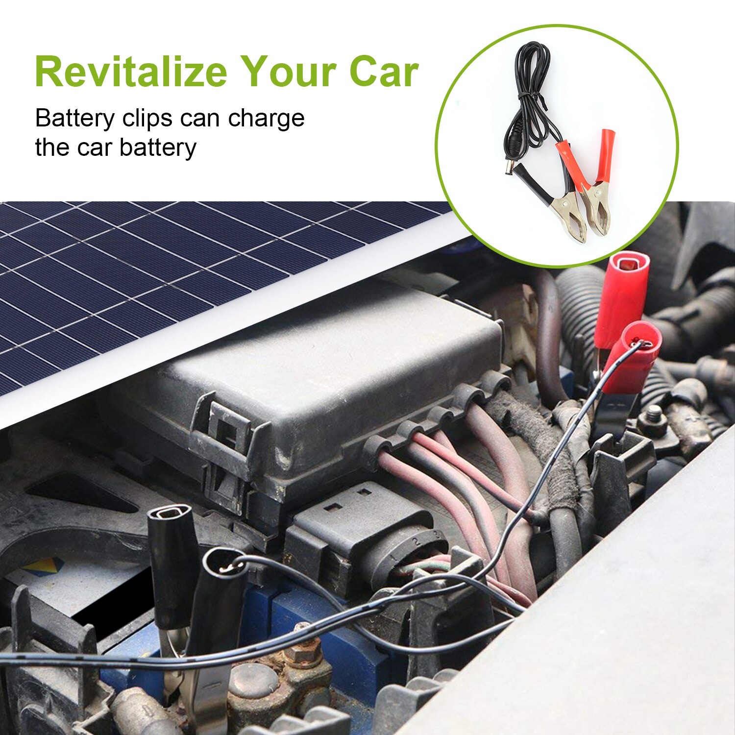 Waterpoof Solar Panel Kit w/ Energy Saving Controller for Car RV Trailer