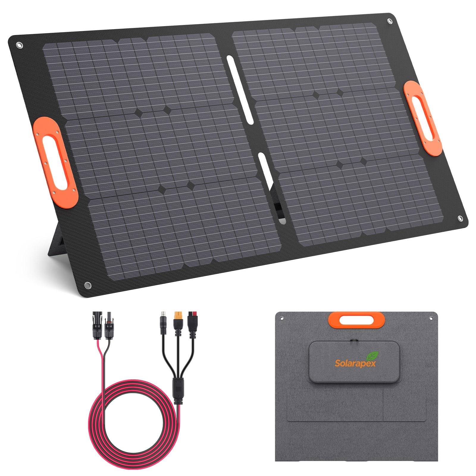 Solarapex 100W Portable Solar Panel, IP67 Waterproof ETFE OnePiece Lamination…