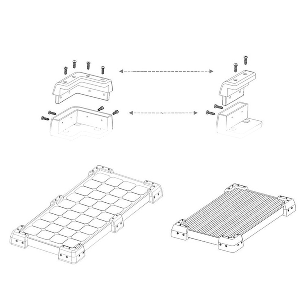 Robust Corner Bracket Kit for DIY Solar Installations on For RVs and Yachts