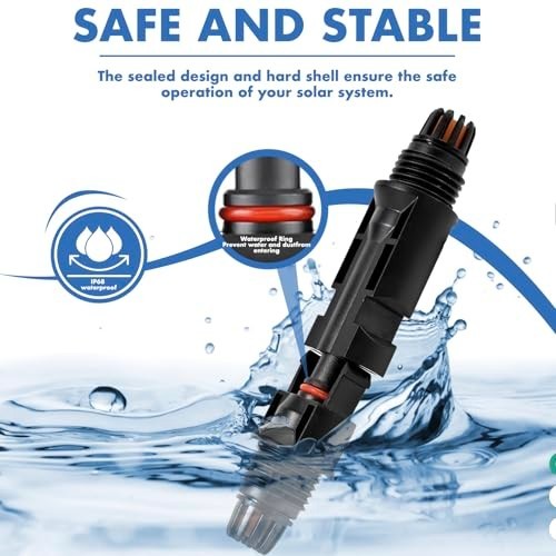 40 PCS Solar Connectors Waterproof IP67, MC4 1000V 30A, 20 Pairs with Spanners