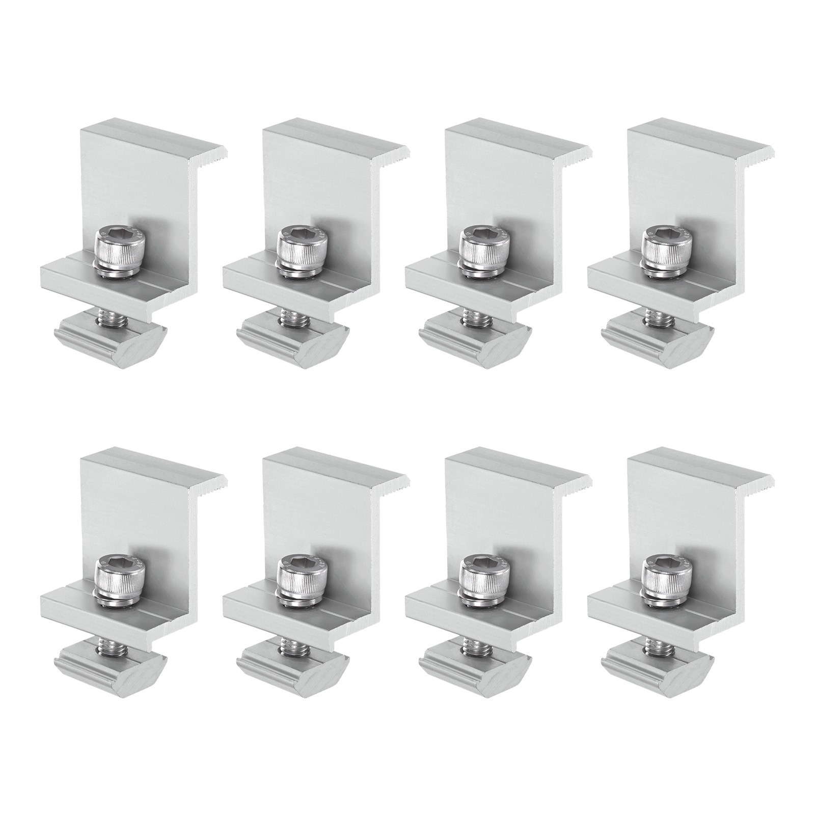 8pcs Solar Panel Mounting 35mm Z Clip Aluminum End Clamp for RVs White