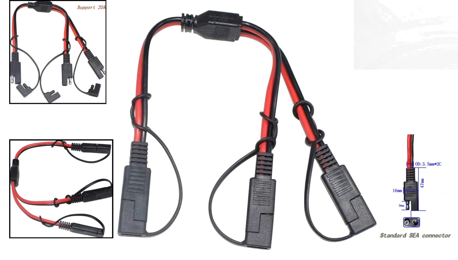 High-Performance 14AWG SAE Extension Cable – Perfect for Solar Applications