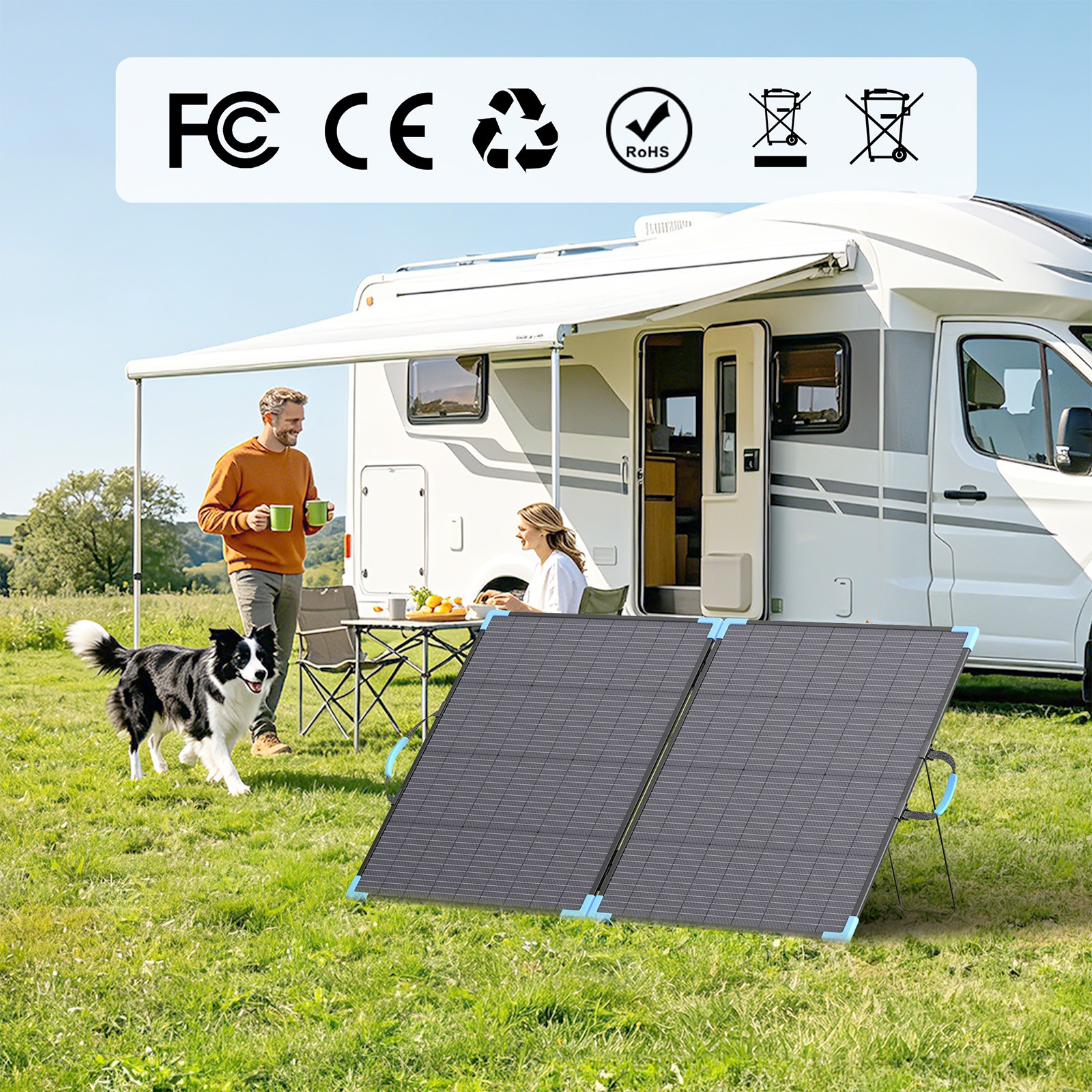 220 W Bifacial Solar Panel for Bluetti Power Stations Generator Backup Solution