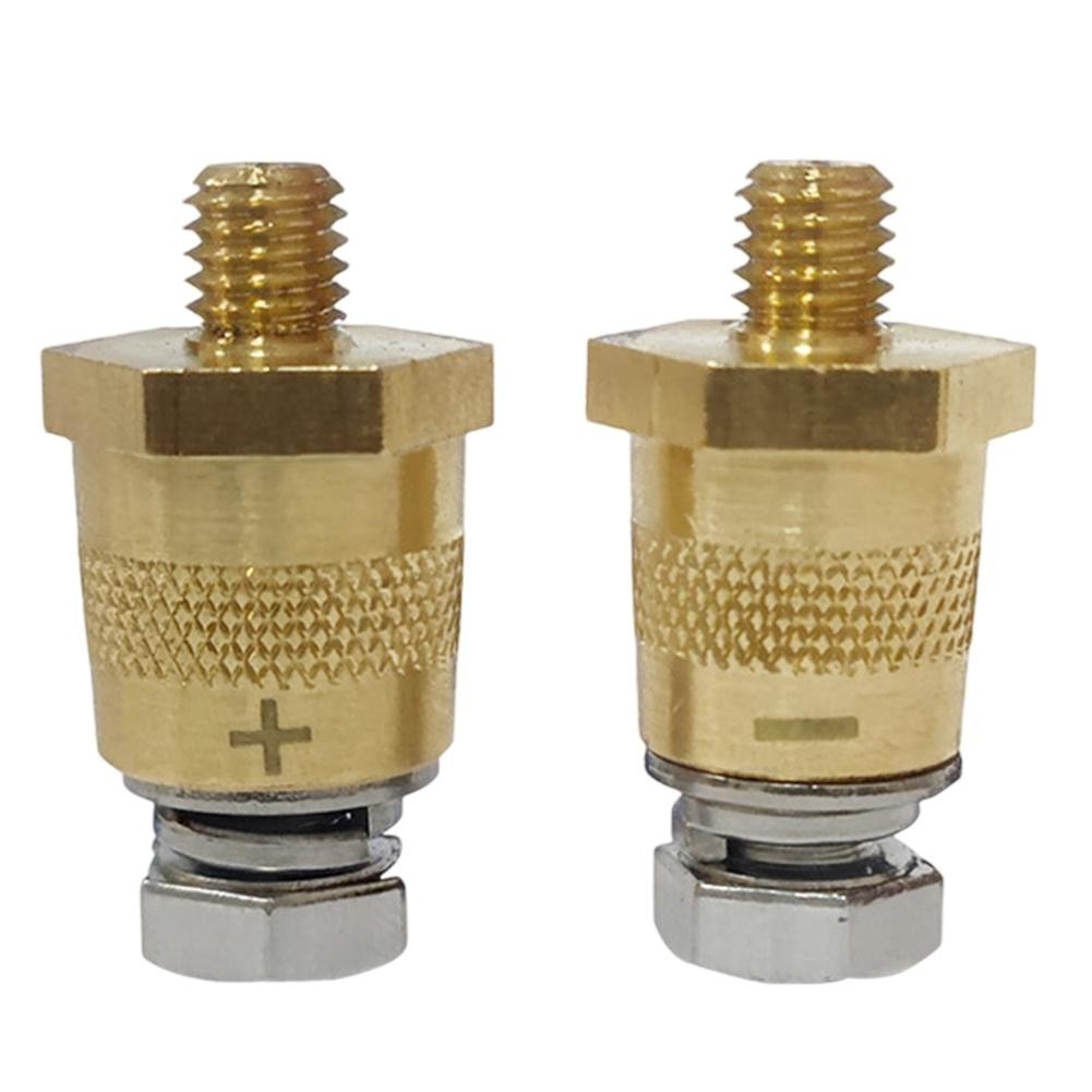 Solid Brass M8 Battery Connectors Easy Identification Positive Negative Ends
