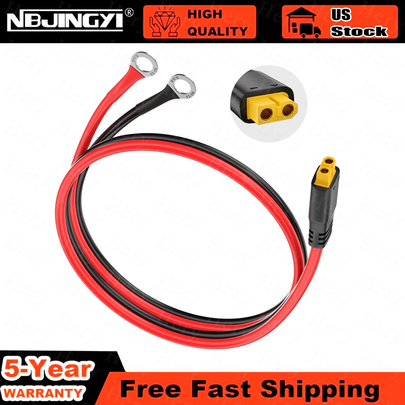 10 AWG XT60 Female Male Connector M8 O Ring Terminal Extension Battery Cable