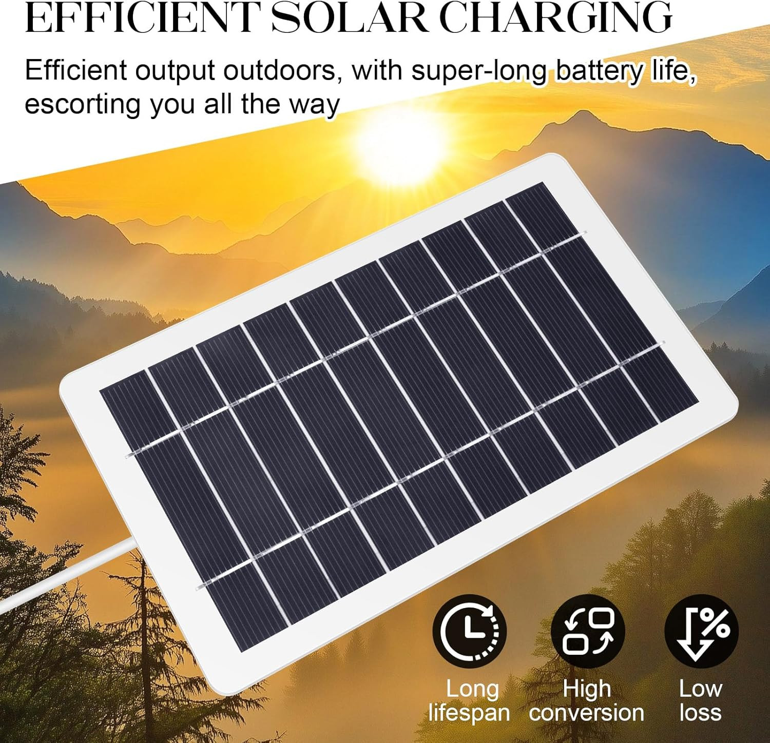 Portable USB Solar Panel Charger 5V 5W for Camping Hiking Travel