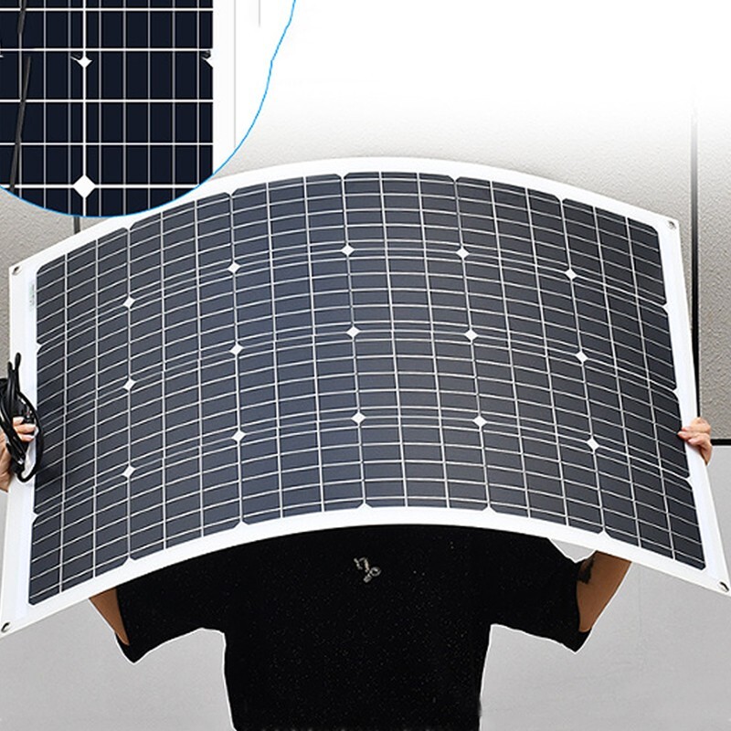 100W 18V Flexible Monocrystalline Solar Panel Module Marine Boat RV Car US