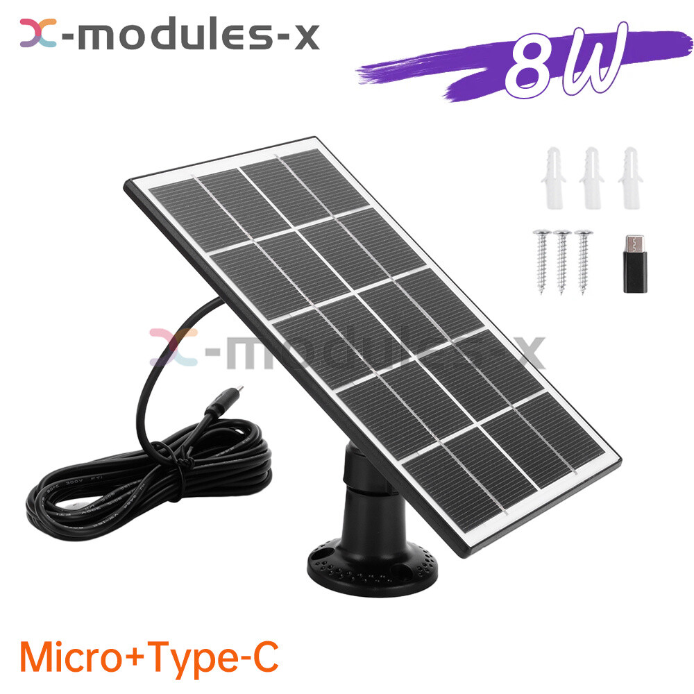 8W 5V Microcrystal Solar Panel+Mounting Bracket For Security Camera Water Pump