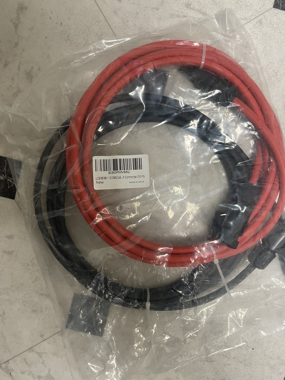 Pair 10 AWG Solar Panel Extension Cable Wire Connector + 2 Pairs Connectors