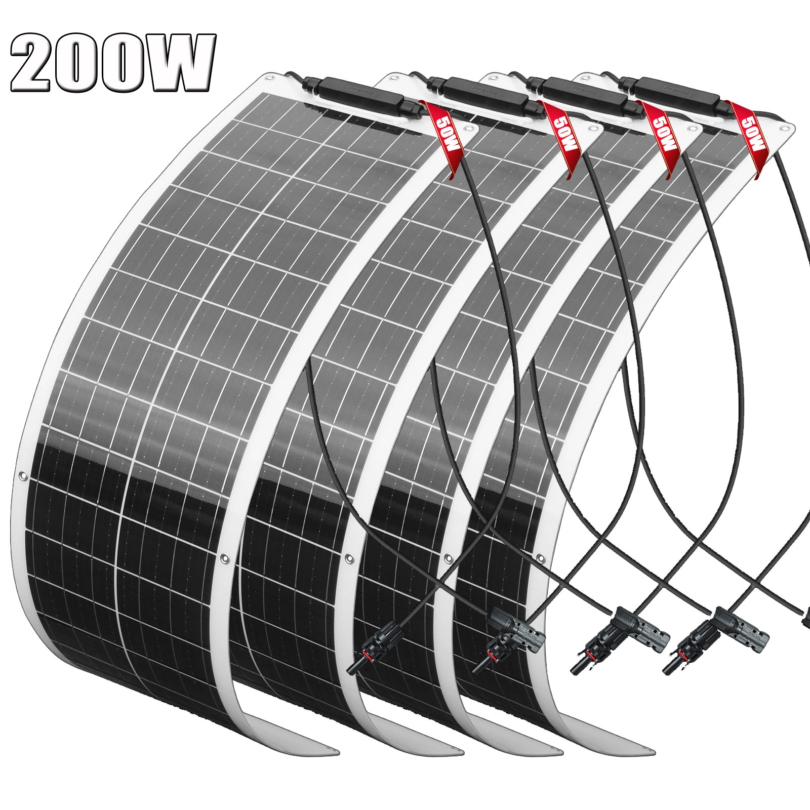 200Watt Solar Panel 19.8V Flexible Mono PV Off-Grid RV Home Roof Boat Battery