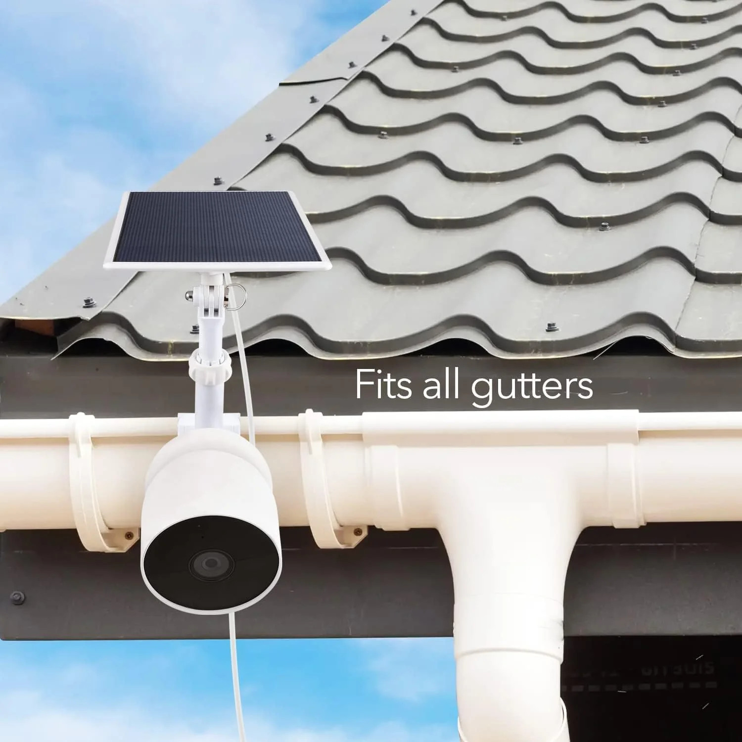 Wasserstein Gutter Mount for Google Nest Cam (Battery) & Solar Panel (Camera & S