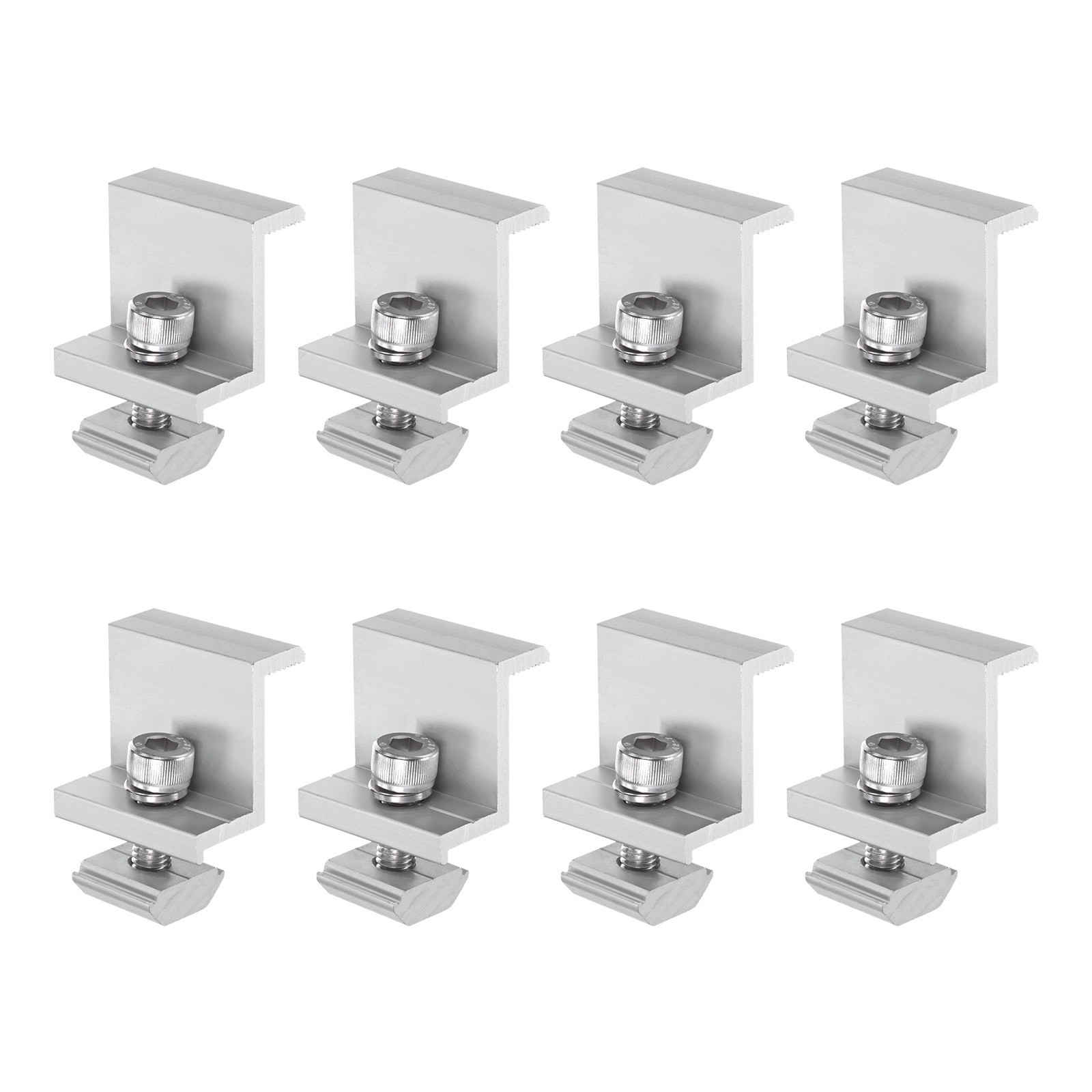 8pcs Solar Panel Mounting 30mm Z Clip Aluminum End Clamp for RVs White