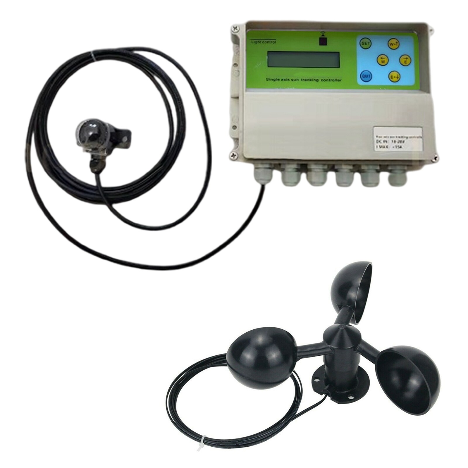 Electronic LCD Solar Tracker Controller W/ Wind Sensor For Solar Tracking Panel