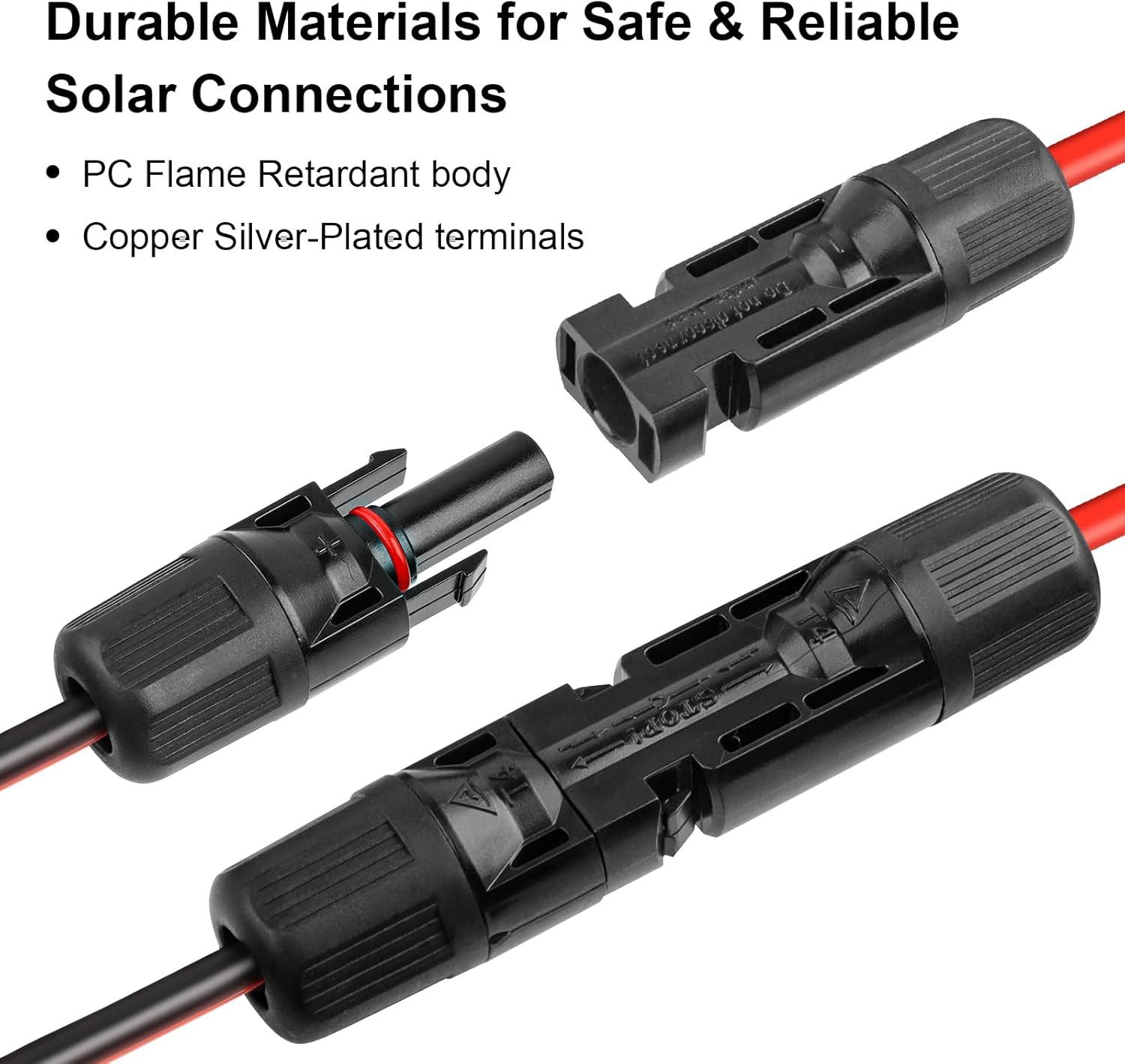 XRDS 100FT Solar Connector to XT60 Female Extension Cable – 10AWG 600V Rated Hea